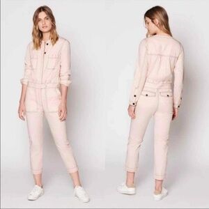 Joie Pink Kikuna Utility Jumpsuit Long Sleeve Medium